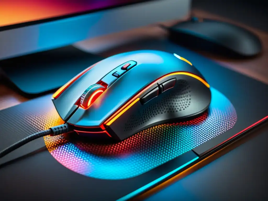 Accesorios juego plataforma 2023: Mouse gaming de alta tecnología con iluminación RGB personalizable y diseño ergonómico