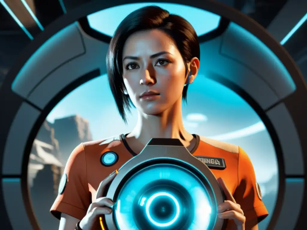 Chell resuelve acertijos en Portal 2 con estrategias y determinación