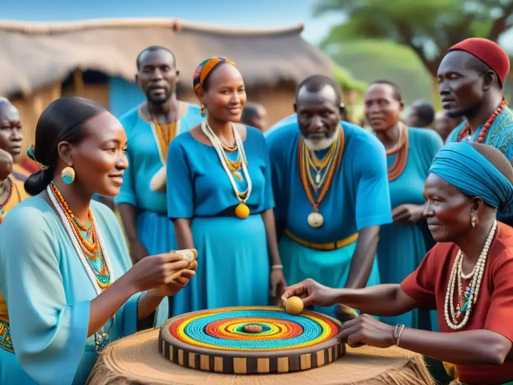 Celebración africana llena de juegos y entretenimientos tradicionales, uniendo generaciones con alegría y sabiduría