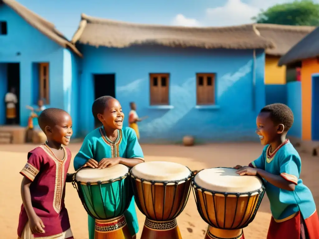 La alegría de la comunidad africana, la música y los juegos tradicionales llenan la plaza de color y vida