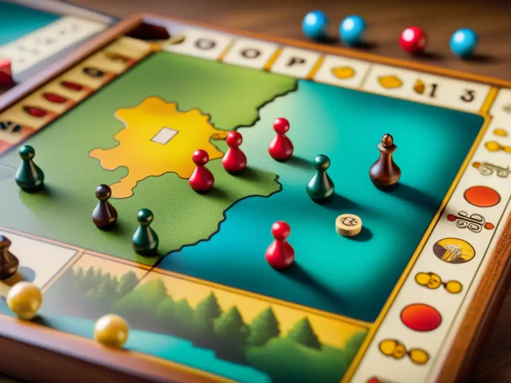 Amigos disfrutan de un juego de mesa vintage, detallado y colorido