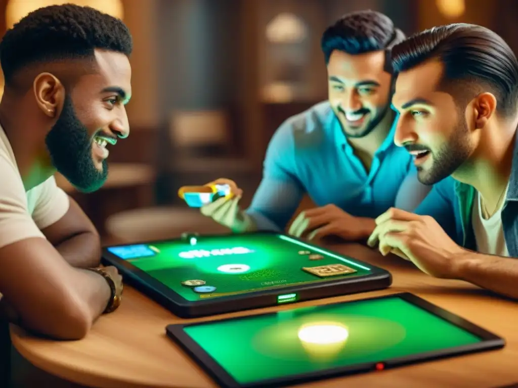 Amigos disfrutan juego de mesa y su versión digital