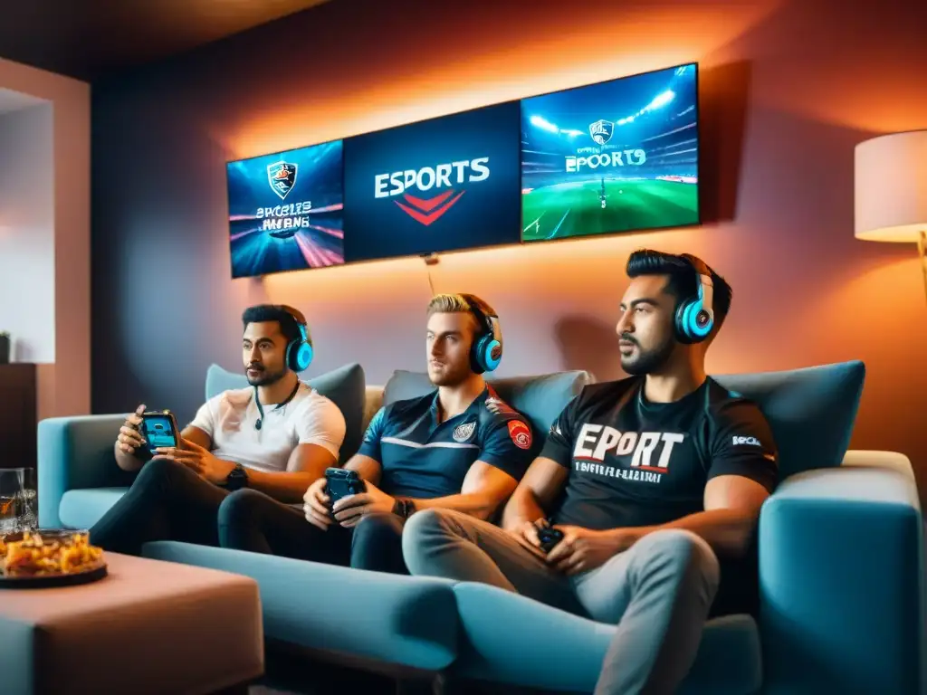 Amigos disfrutan juntos de un torneo de eSports, mostrando el impacto de los eSports en relaciones