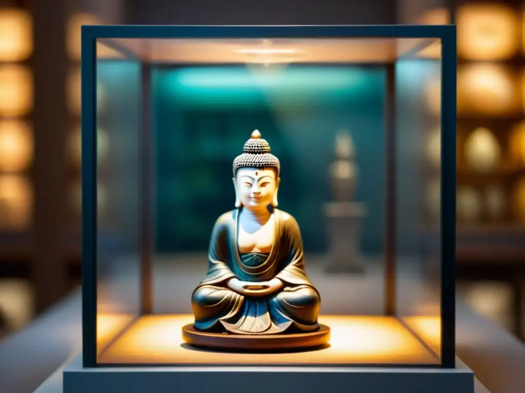 Figurilla antigua: detalles en el Museo Nacional de Tokio Una antigua figurilla ornamental en el Museo Nacional de Tokio resalta detalles intrincados