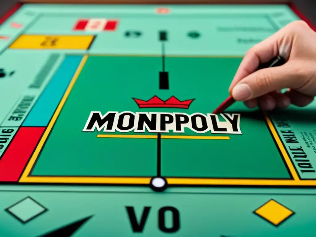 Restauración de juegos antiguos innovadora: Artesano cuidadosamente restaurando un Monopoly vintage, limpiando cada carta con precisión