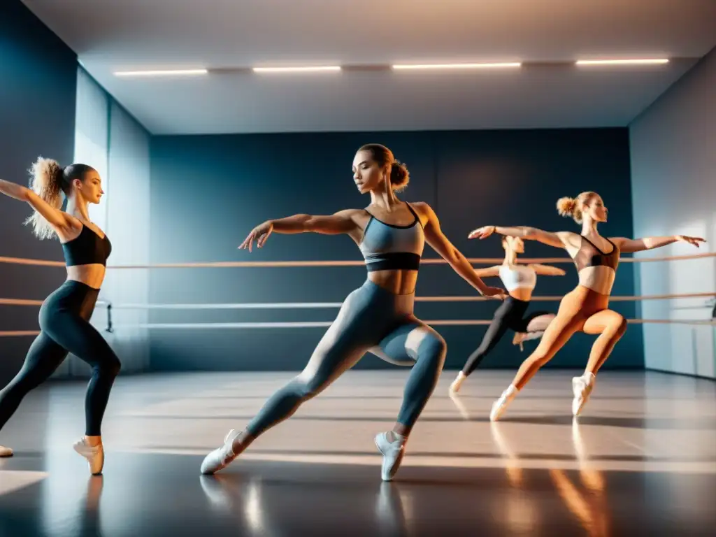 Atletas europeos fusionan danza y deporte en un estudio moderno, destacando la relación entre danza y deportes