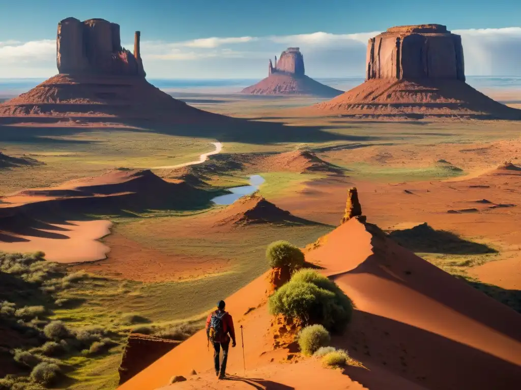 Explorando la belleza eterna de Monument Valley, un personaje solitario contempla la historia de juegos de culturas