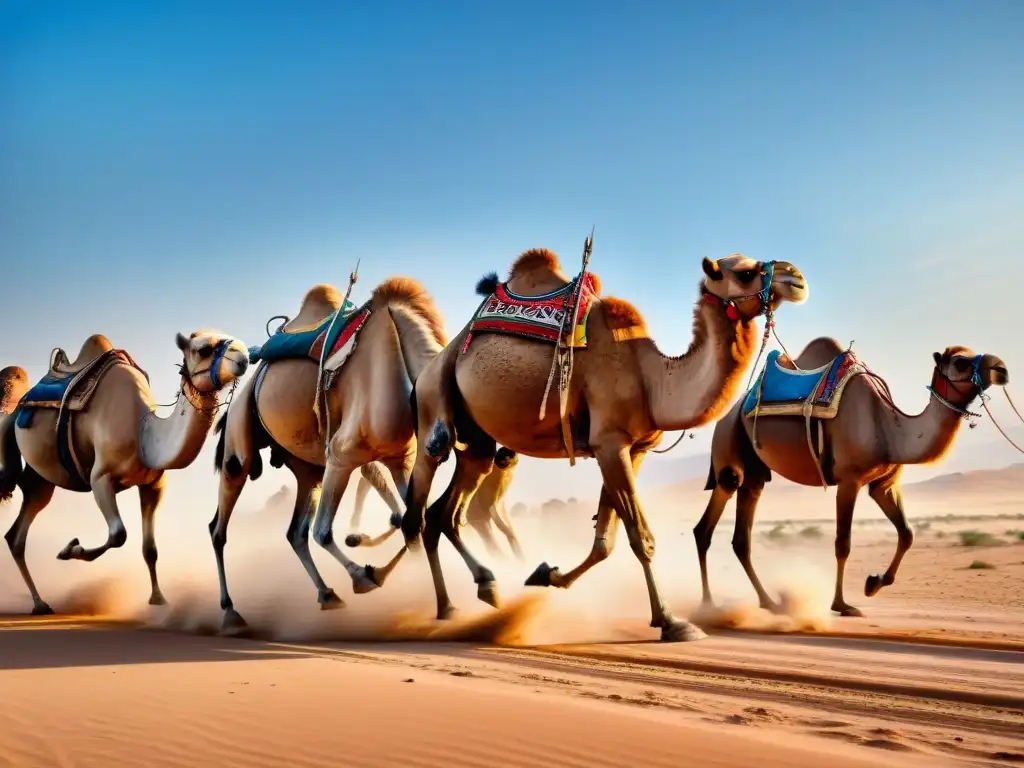 Carreras de camellos en África: Un emocionante instante de la competencia tradicional en el desierto