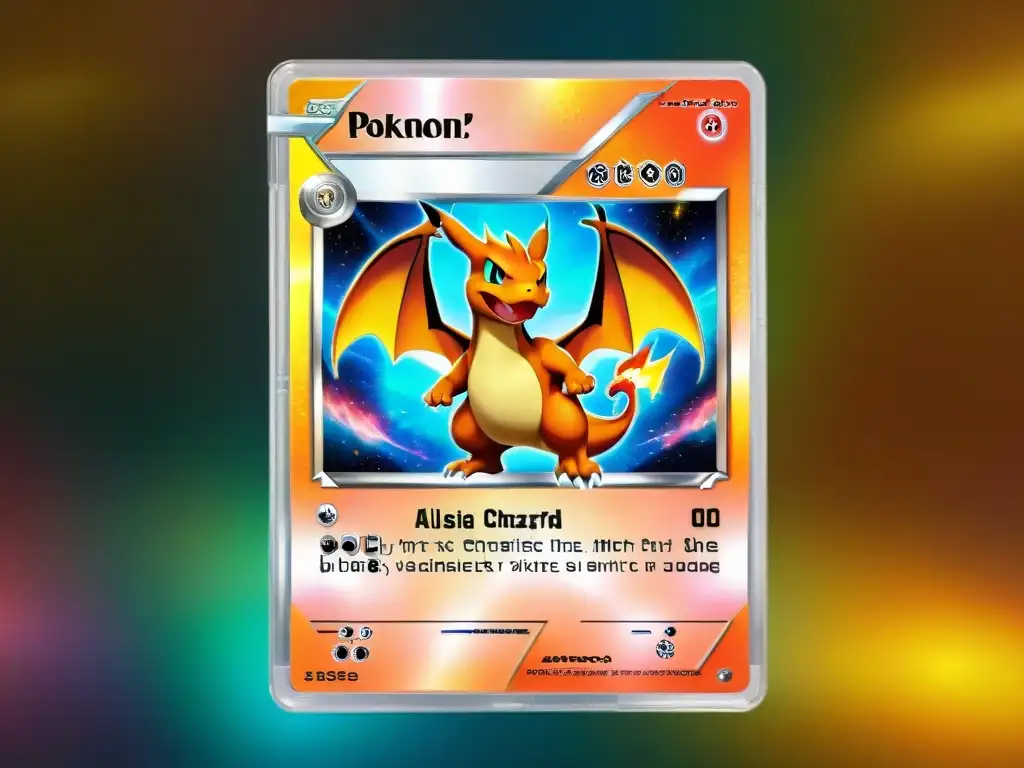 Una carta de Charizard holográfica de primera edición en una colección de ediciones limitadas cartas Pokémon colección