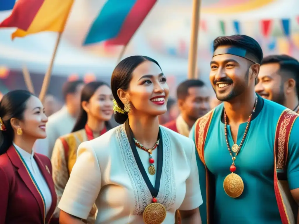 Celebración multicultural con juegos tradicionales culturas internacionales