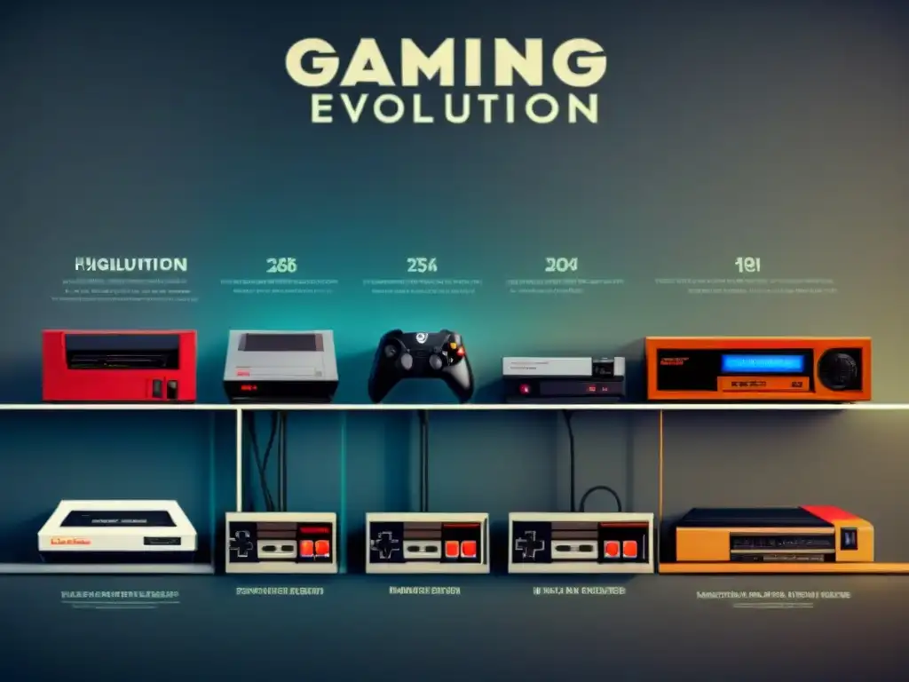 Collage detallado que muestra la evolución del hardware de gaming desde Atari hasta PCs modernos