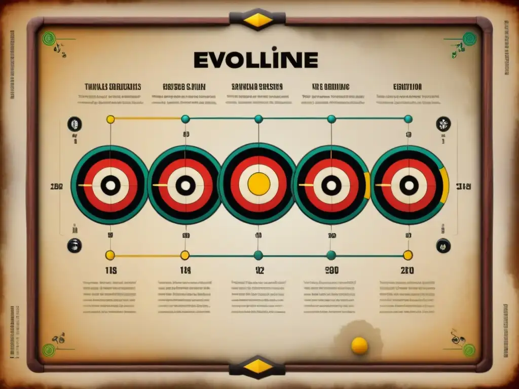 Una colorida línea de tiempo que muestra la evolución histórica del juego de Carrom en el subcontinente indio y Medio Oriente