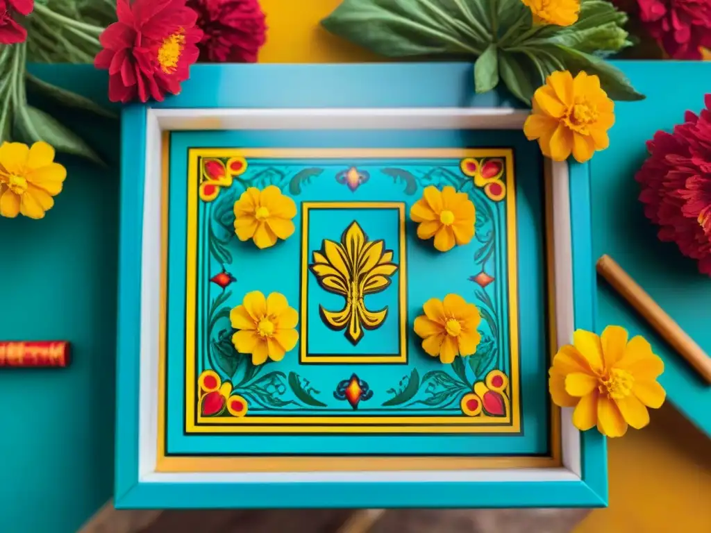 Una colorida Lotería mexicana con personajes tradicionales como 'El Catrín' y 'La Sirena', rodeada de flores y papel picado