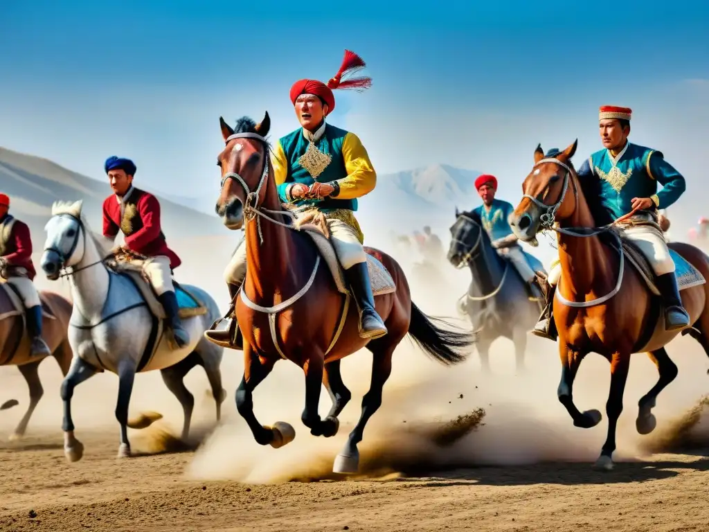 Competencia intensa de Buzkashi en Asia Central: legado cultural, tradición y destreza en acción