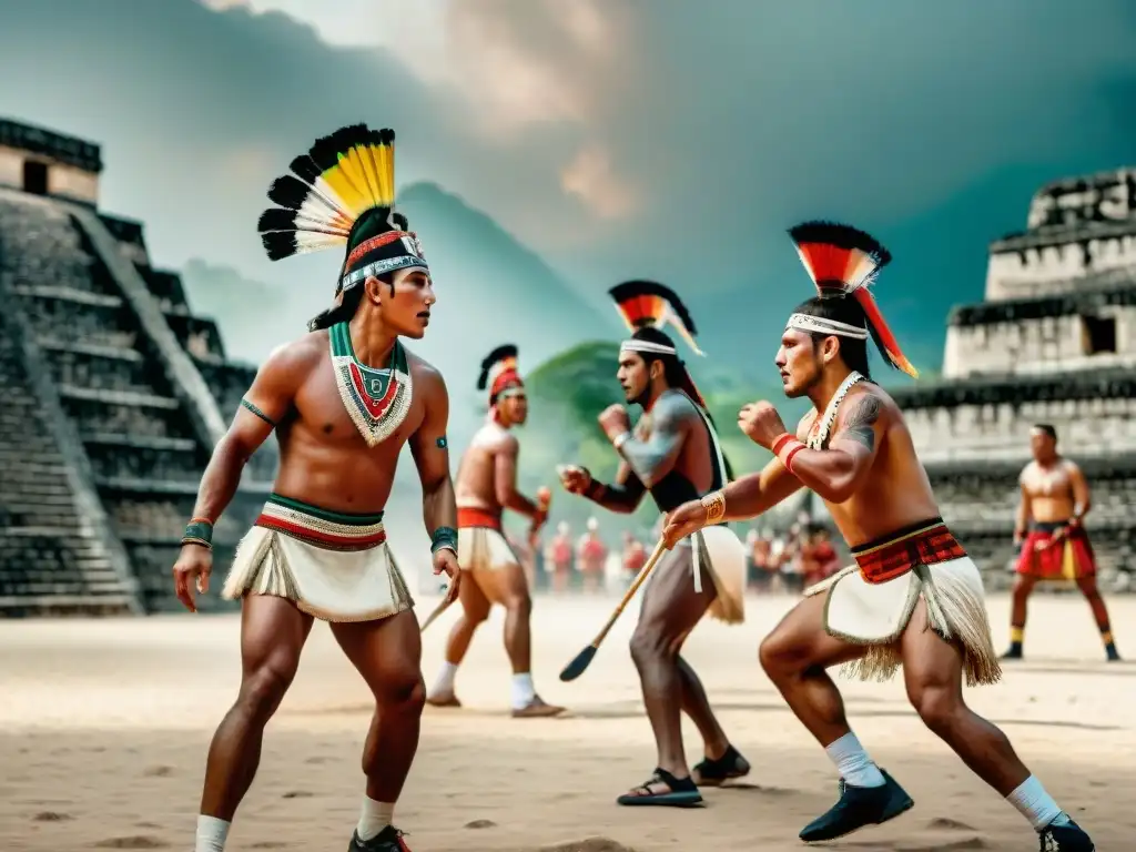 Competencia intensa de deportes ancestrales preservar importancia cultural en juego de pelota maya