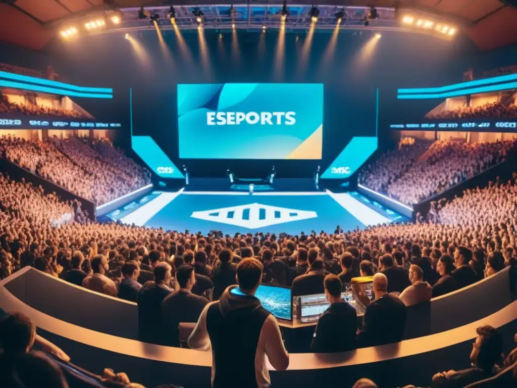 Transformación del concepto de aficionado: Escenario lleno de emoción en final de campeonato de esports, fans de todas las edades en vilo