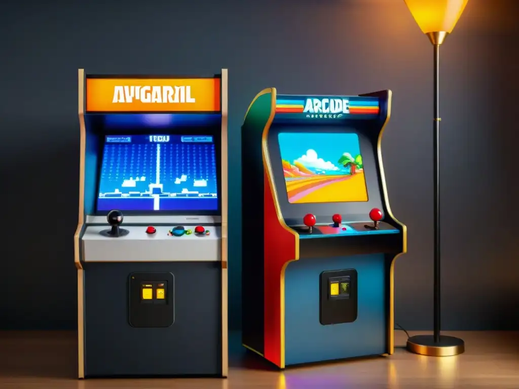 Contraste entre arcade vintage y consola moderna: evolución en la historia de los juegos