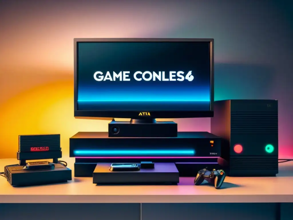 Contraste entre consolas clásicas y PC gaming futurista
