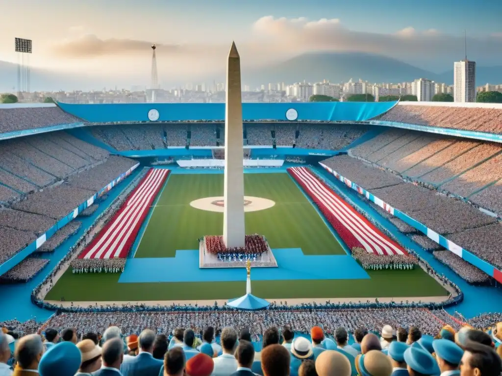 Desfile histórico de apertura de los Juegos Panamericanos 1951 en Buenos Aires, mostrando unidad, competencia y emoción de atletas de varios países