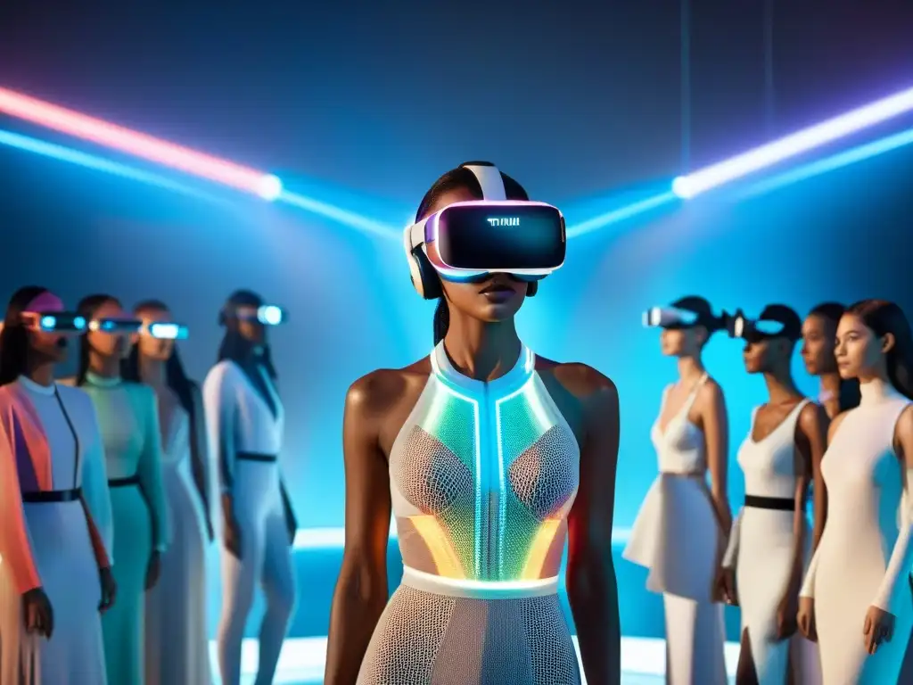 Deslumbrante desfile de moda en realidad virtual con diseños digitales vanguardistas