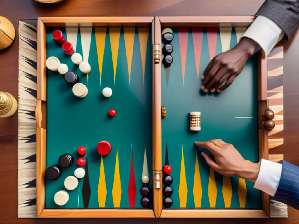 Ilustración detallada de la historia del Backgammon en culturas, mostrando su evolución y popularidad global