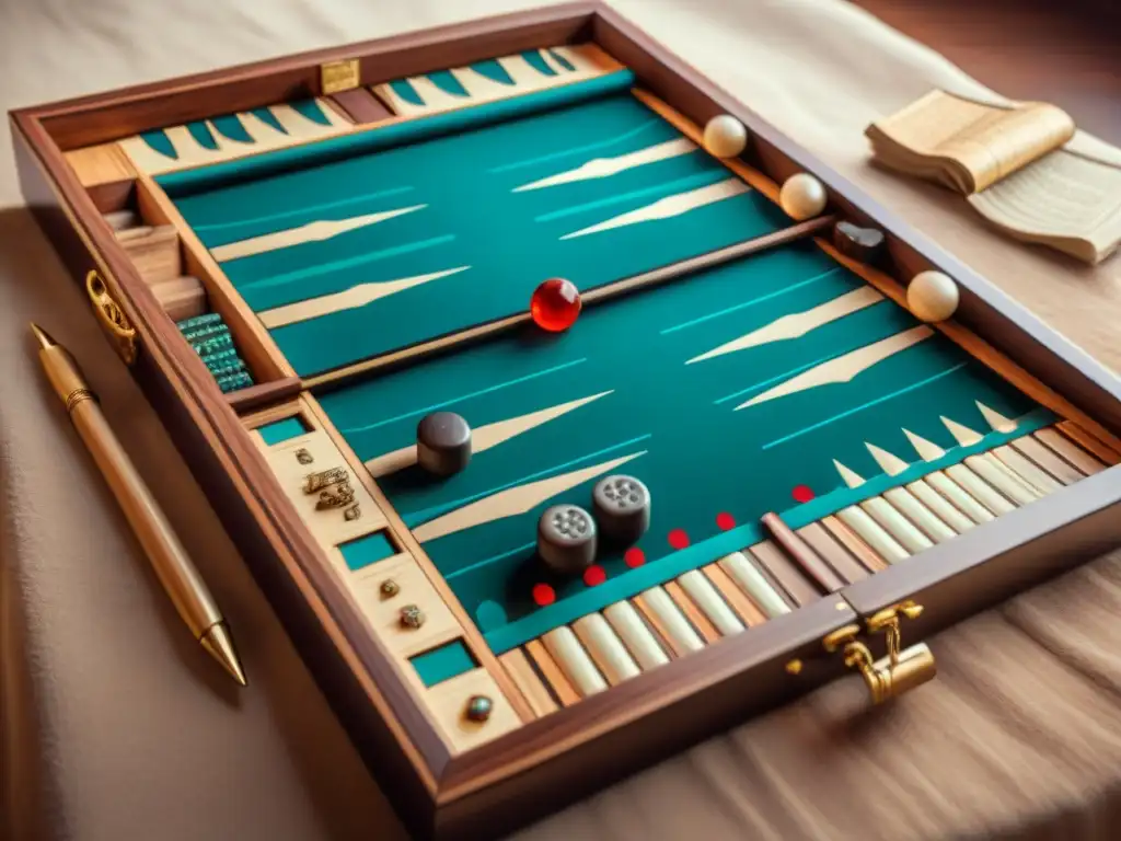 Ilustración detallada mostrando la evolución del backgammon a lo largo de las culturas y la historia