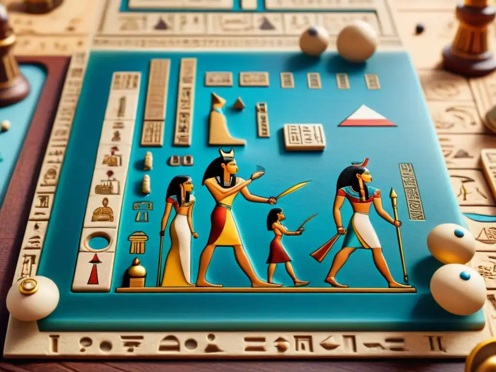 Detalle en 8k del antiguo Egipto: juego de mesa similar a Senet en bullicioso mercado