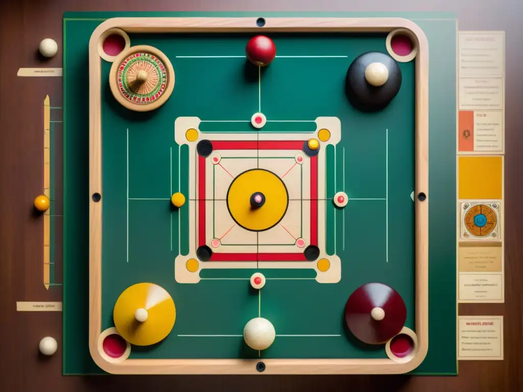 Detalle histórico de la evolución del juego de Carrom desde sus inicios en el subcontinente indio hasta la actualidad