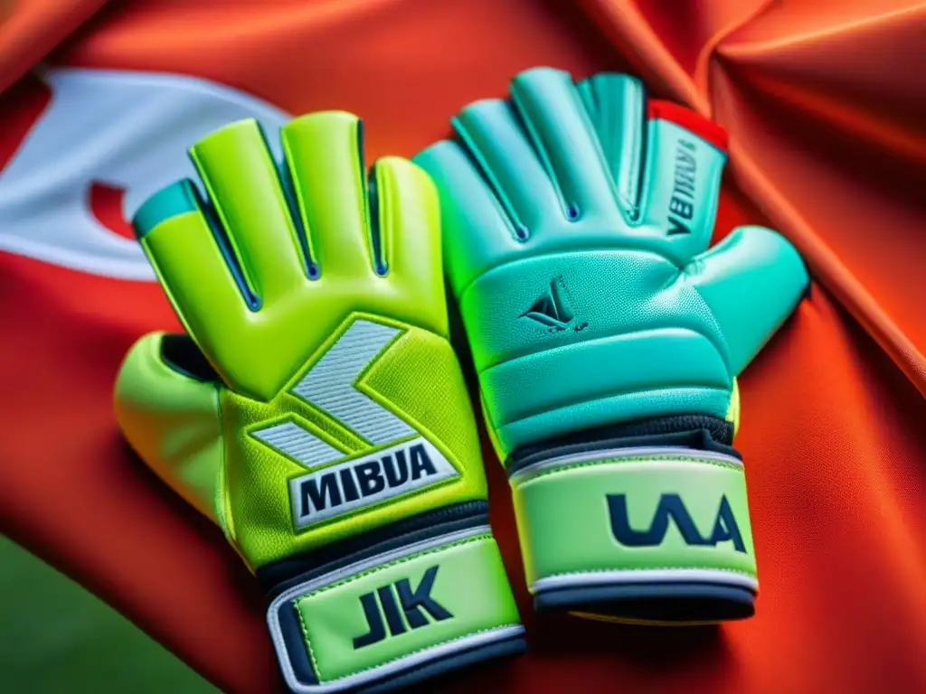 Detalles de guantes de portero de Iker Casillas en un campo de fútbol