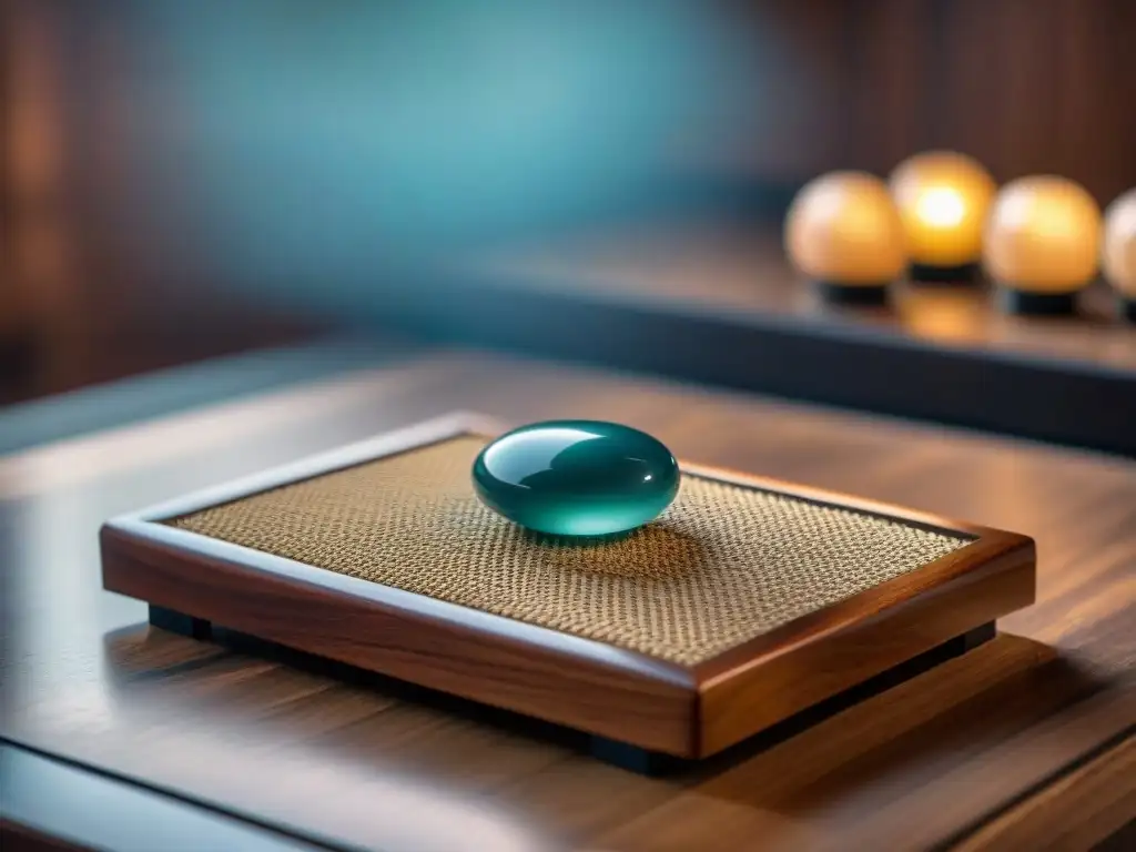 Detalles meticulosos de piedras de Go antiguas sobre tablero de madera tradicional, transmitiendo historia y serenidad