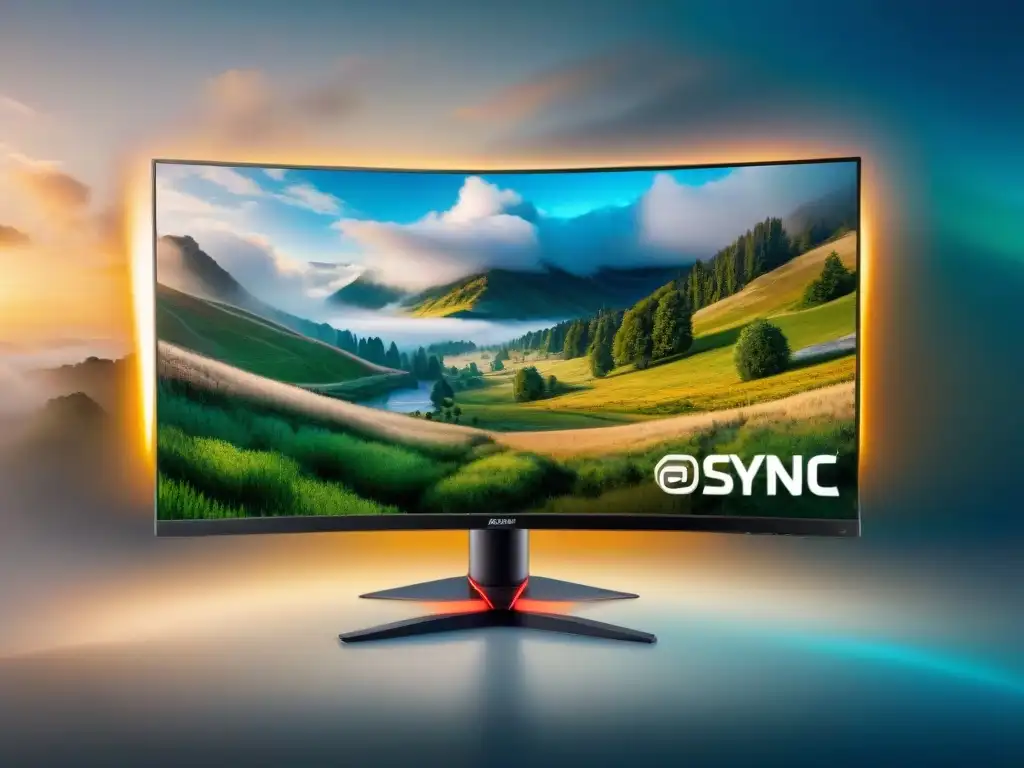 Detalles vibrantes de juego en monitor gaming con tecnología FreeSync y GSync, evolución tecnología monitores gaming