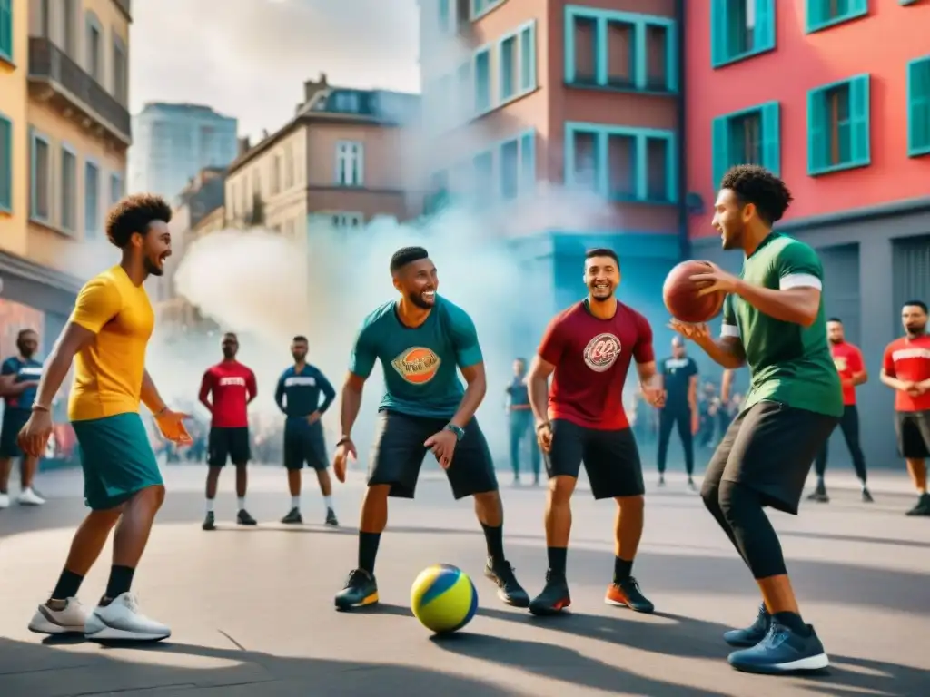 Diversidad y alegría en juegos de pelota calle