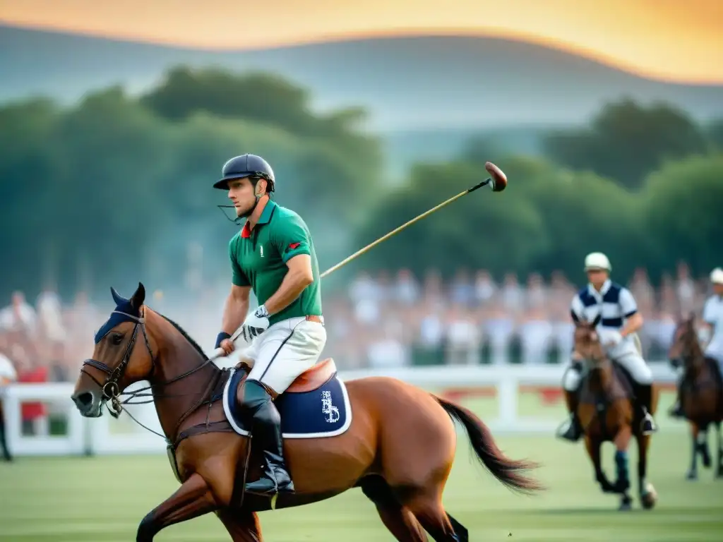 Elegante partida de polo en Europa, reflejando la sofisticación y tradición