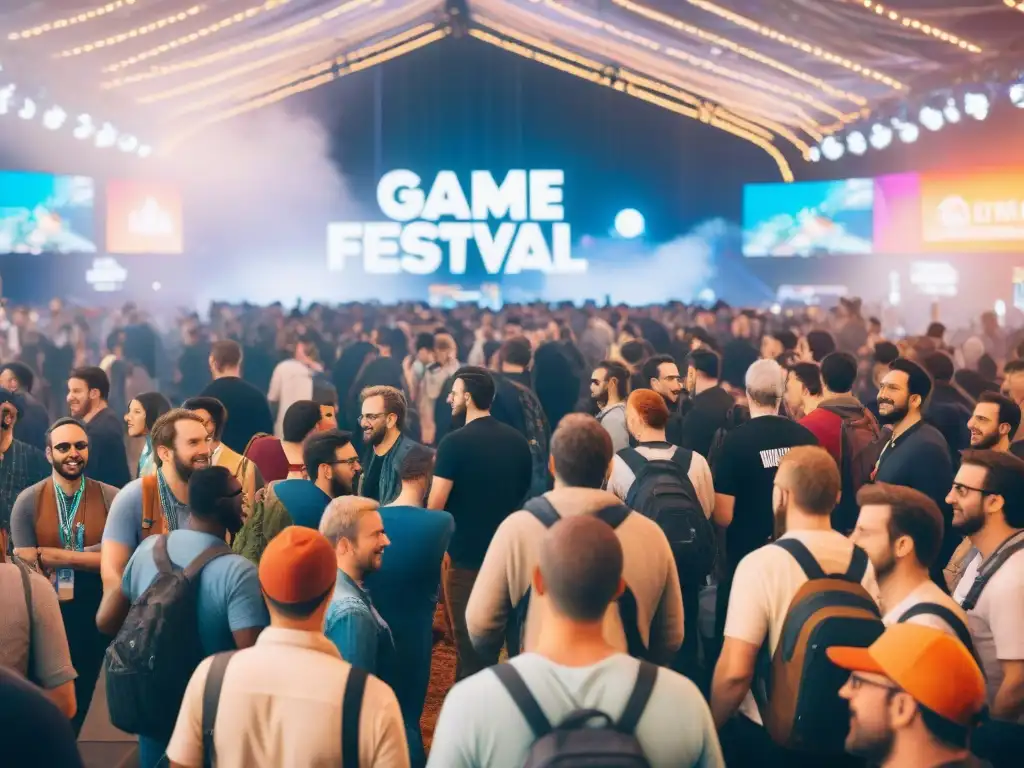 Descubre la emoción de Festivales juegos indie talentos descubrimiento: desarrolladores y jugadores en escena colorida