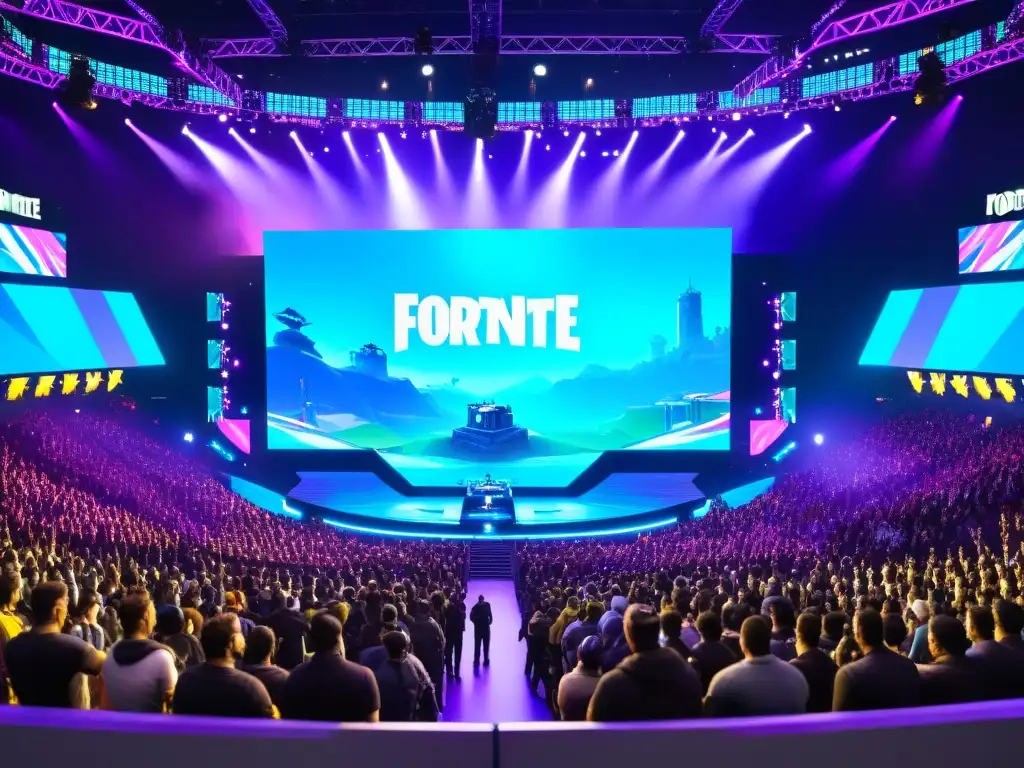 La emoción y la grandeza de la Copa Mundial de Fortnite, con fans entusiastas y escenario impresionante