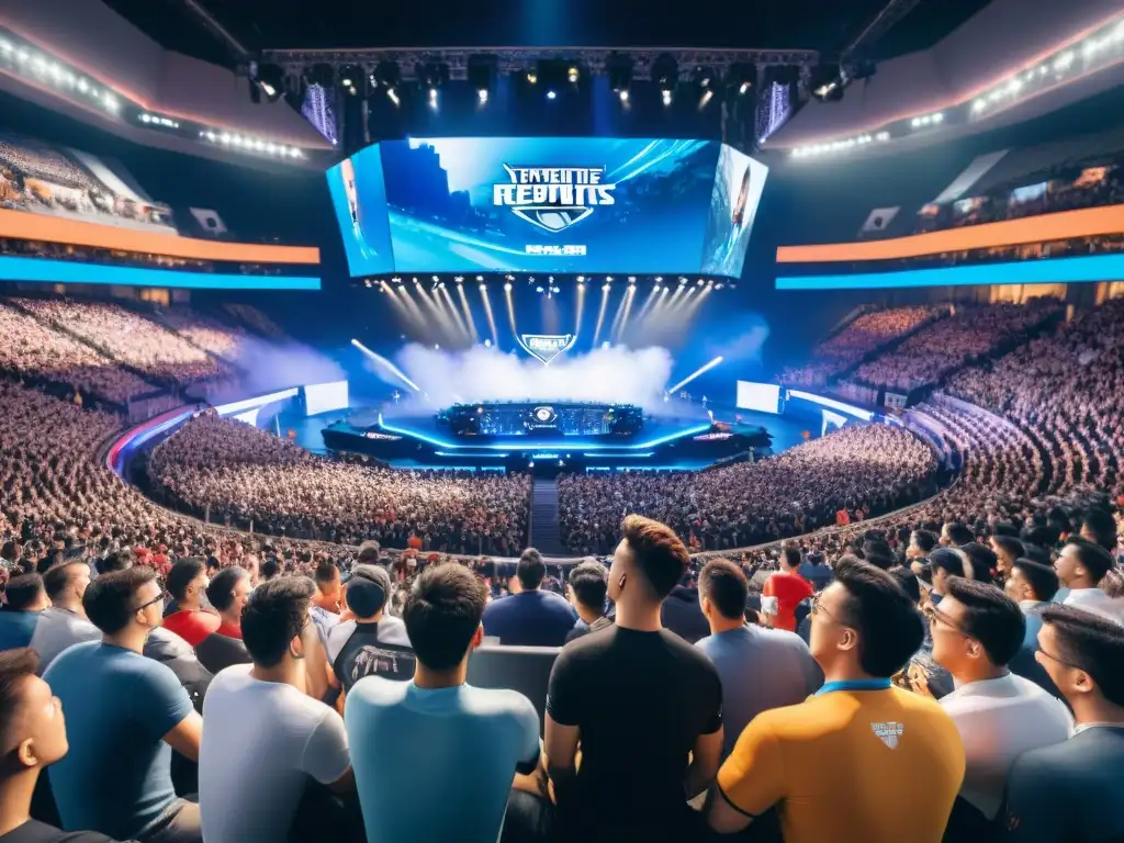 La emoción palpable de un estadio lleno de fans viendo un emocionante juego de eSports