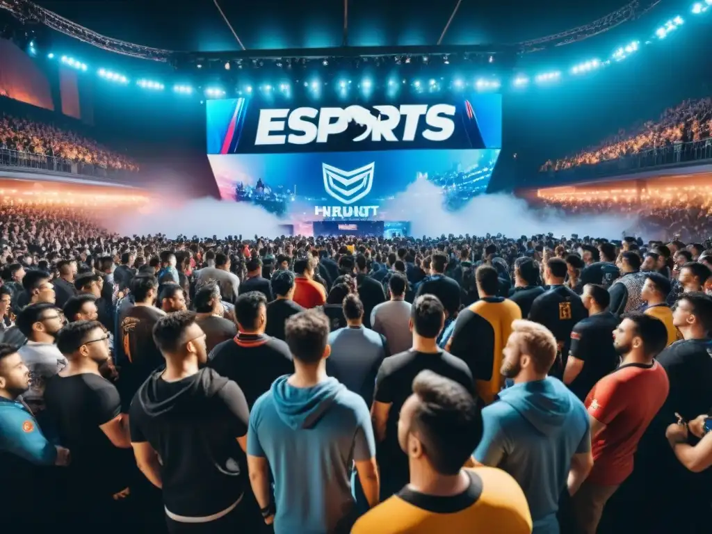 Una emocionante batalla de eSports en un estadio lleno de fans