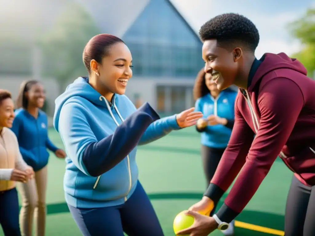 Un emocionante juego inclusivo de educación especial al aire libre, donde niños con diversas discapacidades se divierten juntos