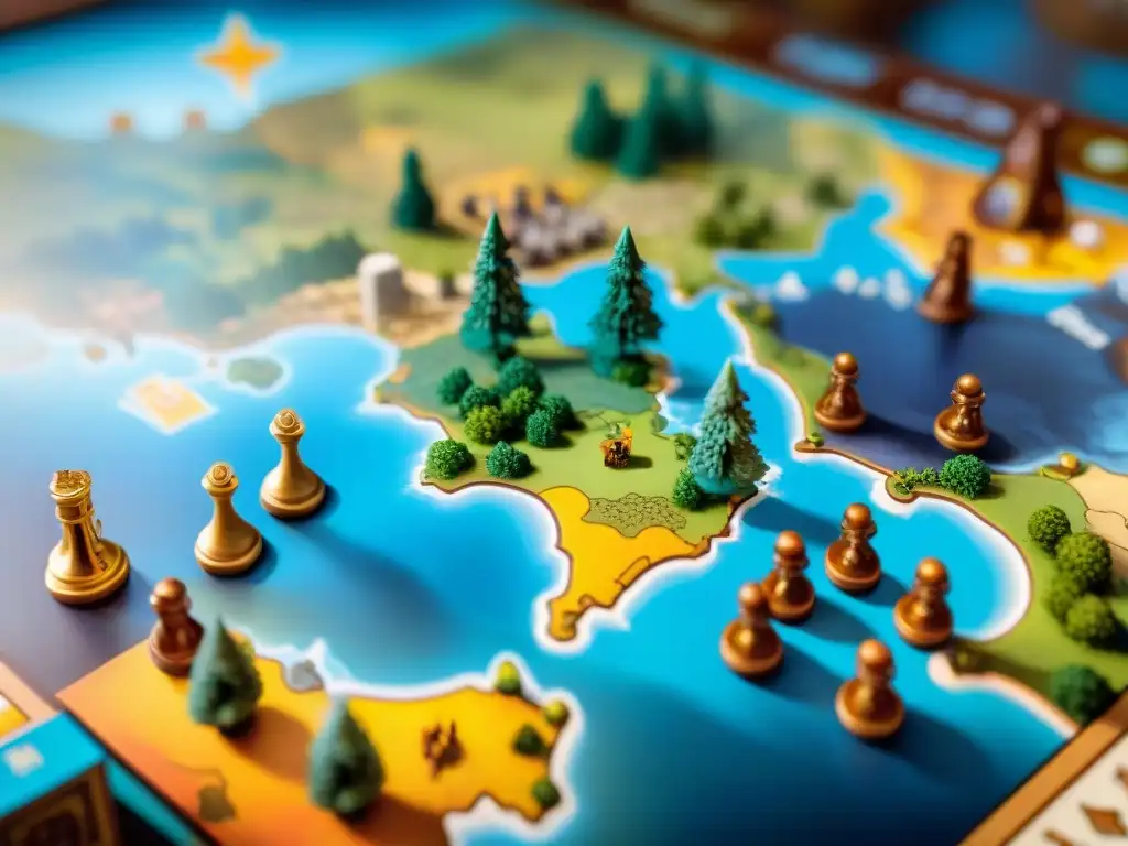 Un emocionante juego de Small World con jugadores concentrados en un mundo de fantasía