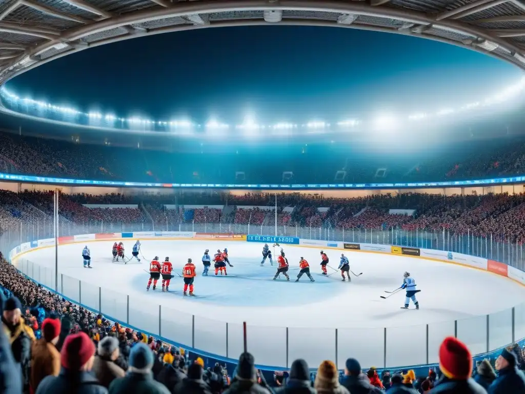 Emocionante partido de historia del hockey sobre hielo en estadio lleno en Rusia