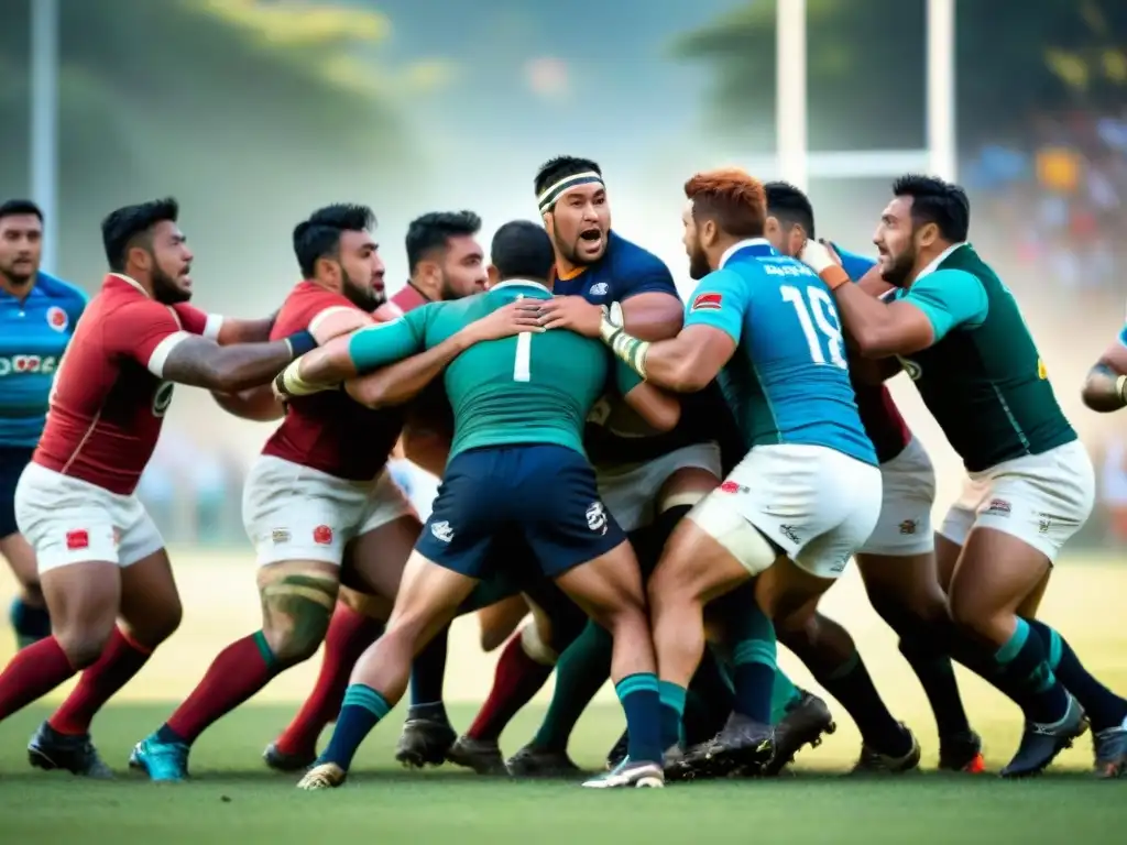 Intensa pasión: vibrante partido de rugby en Latinoamérica Emocionante partido de rugby en América Latina, historia de la evolución del deporte