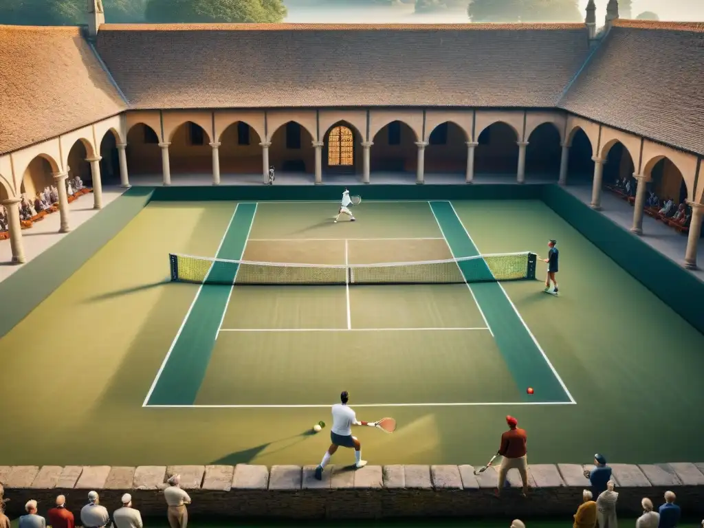 Un emocionante partido de tenis histórico en el patio de un monasterio medieval