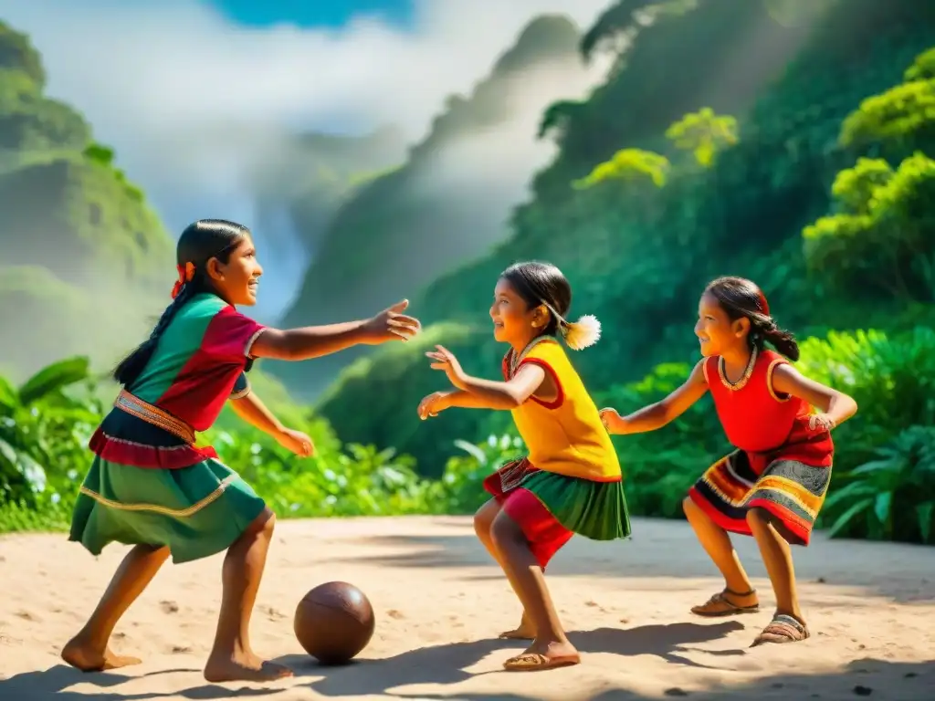 Emotivo juego de pelota mesoamericano con niños indígenas en América Latina