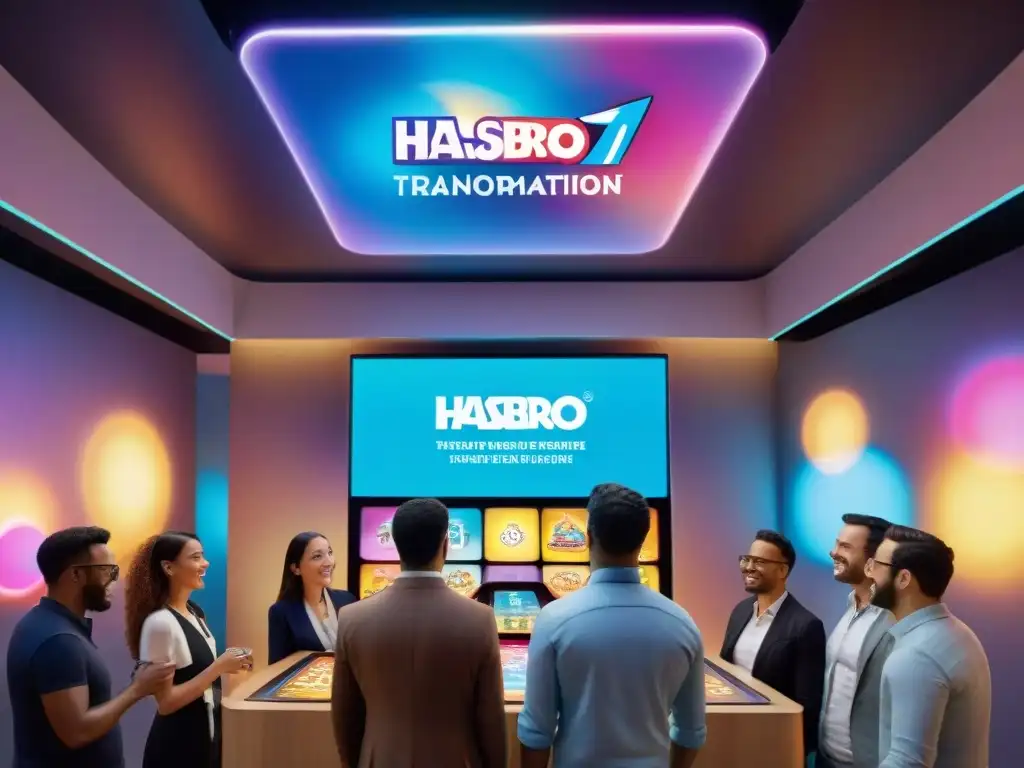 Empleados de Hasbro disfrutan de la transformación digital de juegos de mesa en un ambiente futurista y emocionante