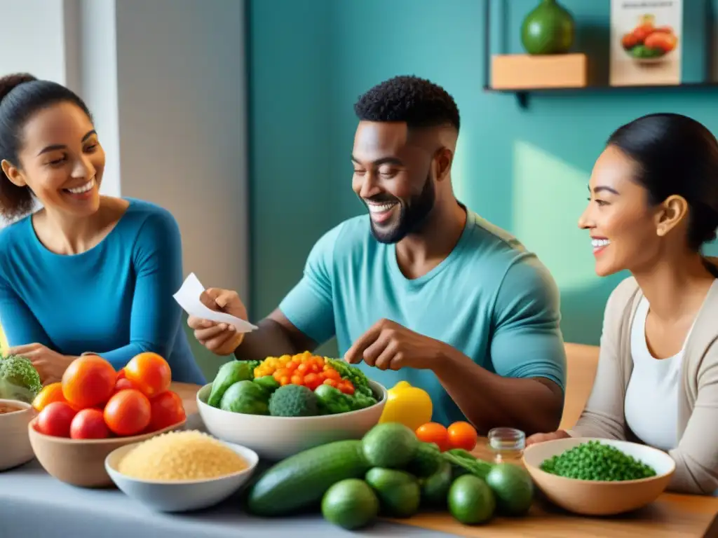 Encantador taller de nutrición y salud con juegos educativos para niños de diversas edades y etnias