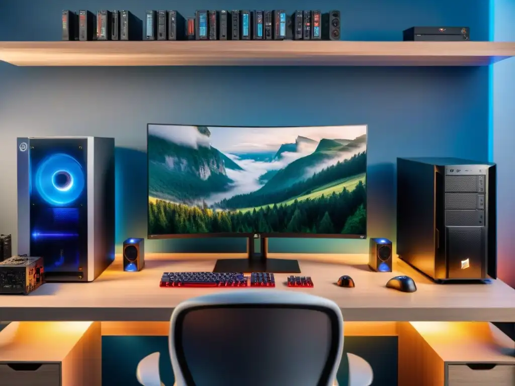 Un entusiasta de la computación construye meticulosamente un PC gaming paso a paso en un banco de trabajo bien iluminado