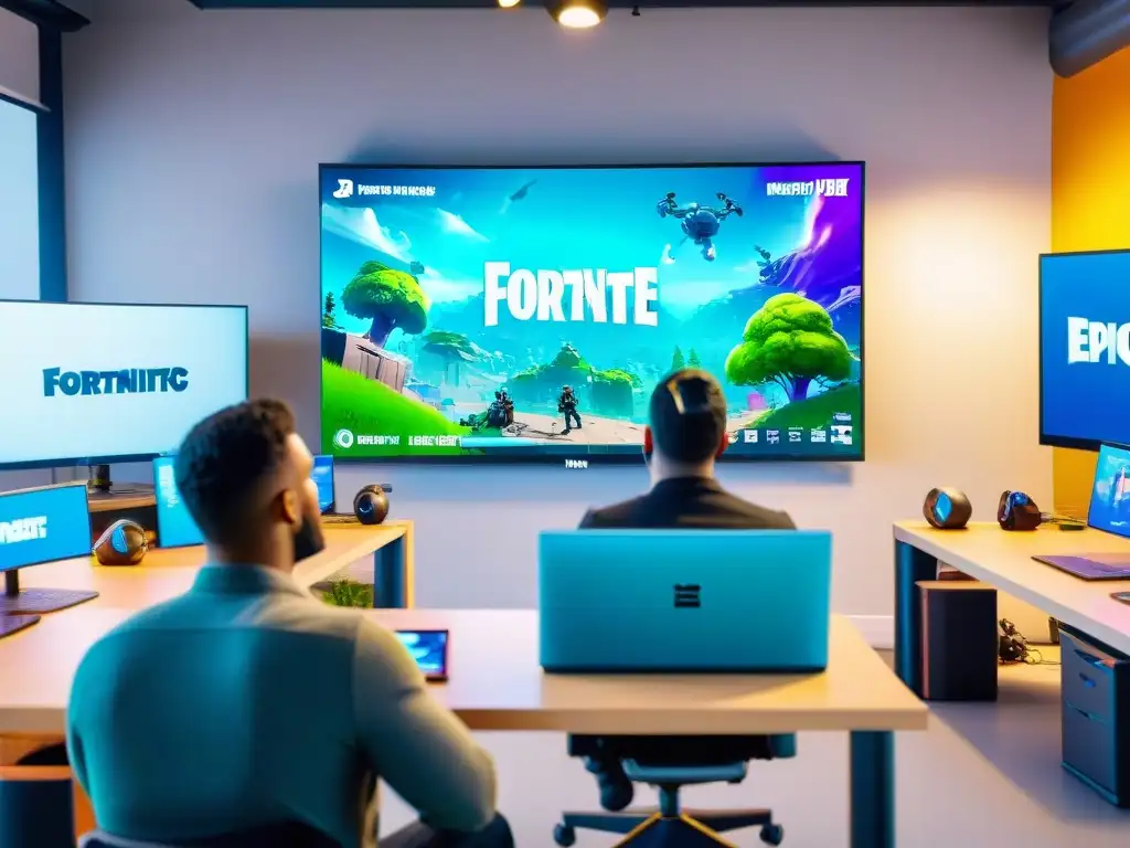 Un equipo de desarrolladores de Epic Games colabora en ideas para Fortnite en su sede