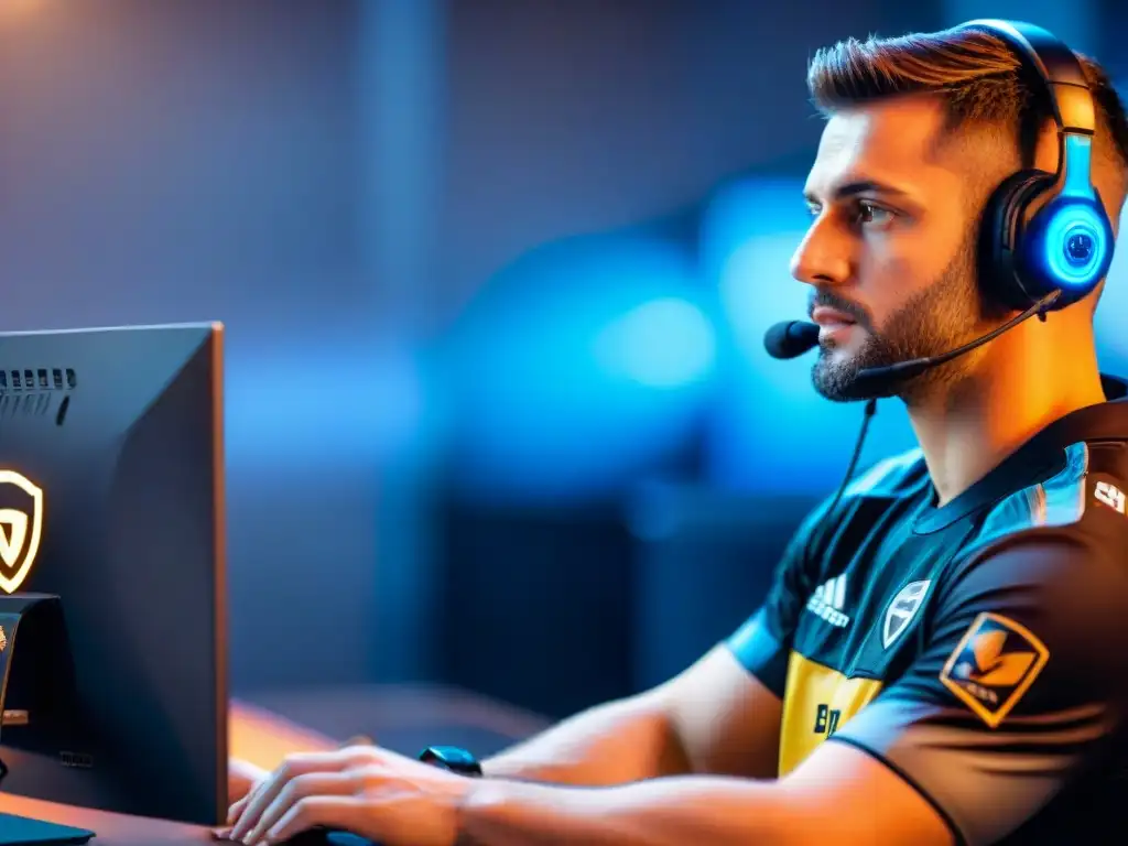 Equipo de eSports analizando estrategias con intensidad