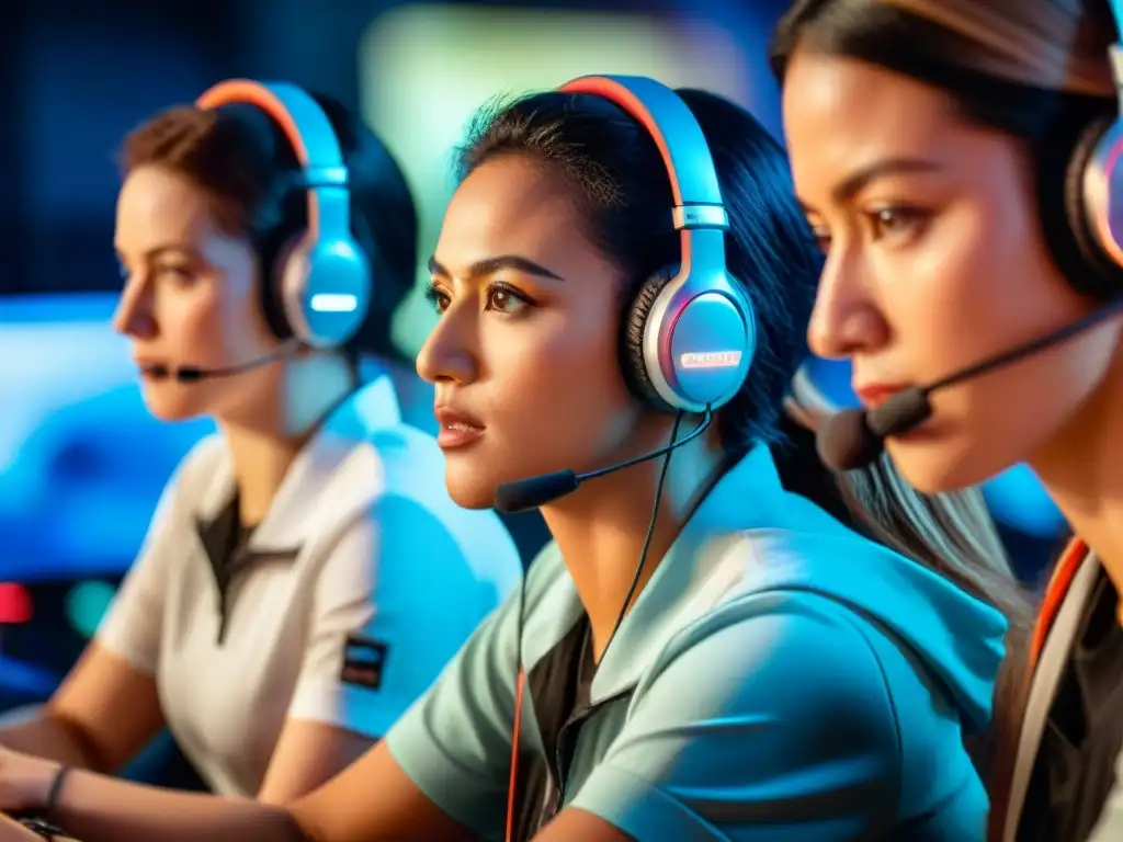 Equipo femenino en eSports, desafíos y éxito en intensa competencia