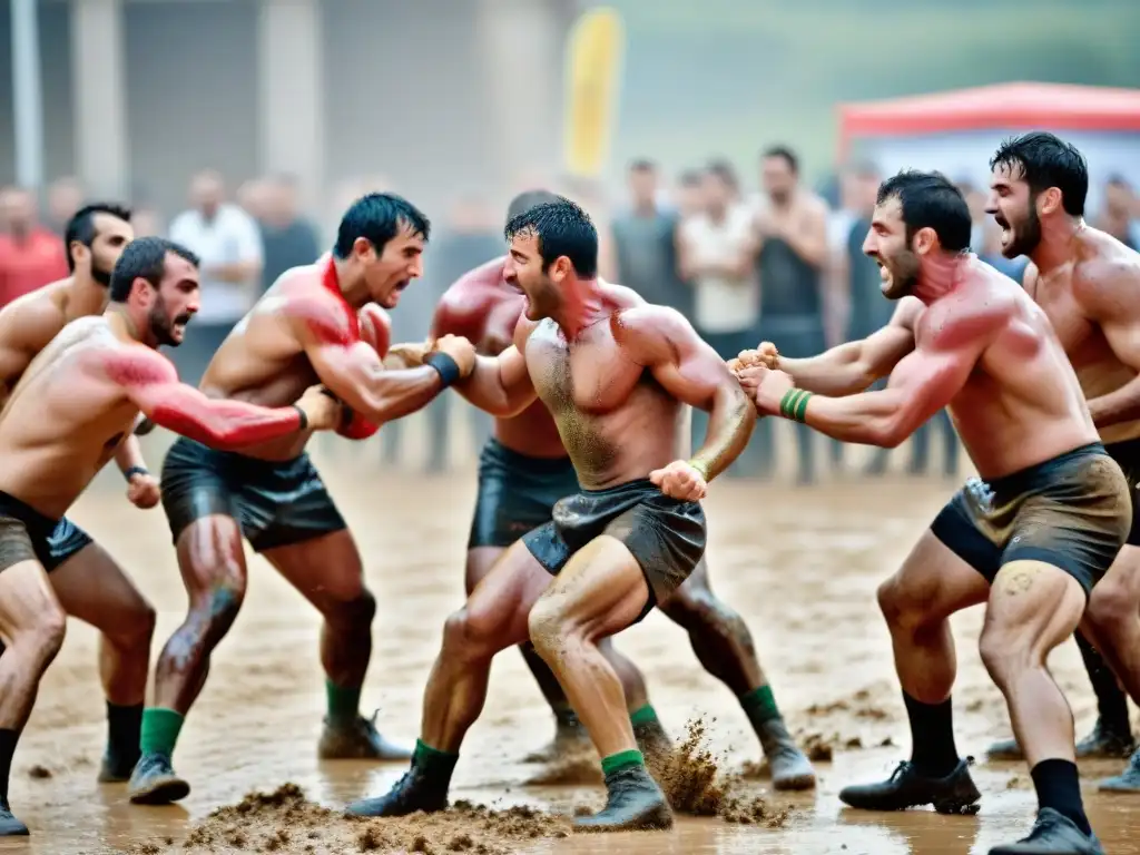 Equipo de Sokatira en intensa competencia, mostrando la fuerza y espíritu competitivo en esta tradicional disciplina vasca